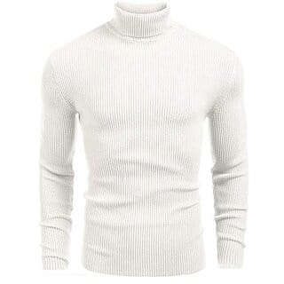Fashlook Solid Full Sleeve Casual White Sweaters For Mens