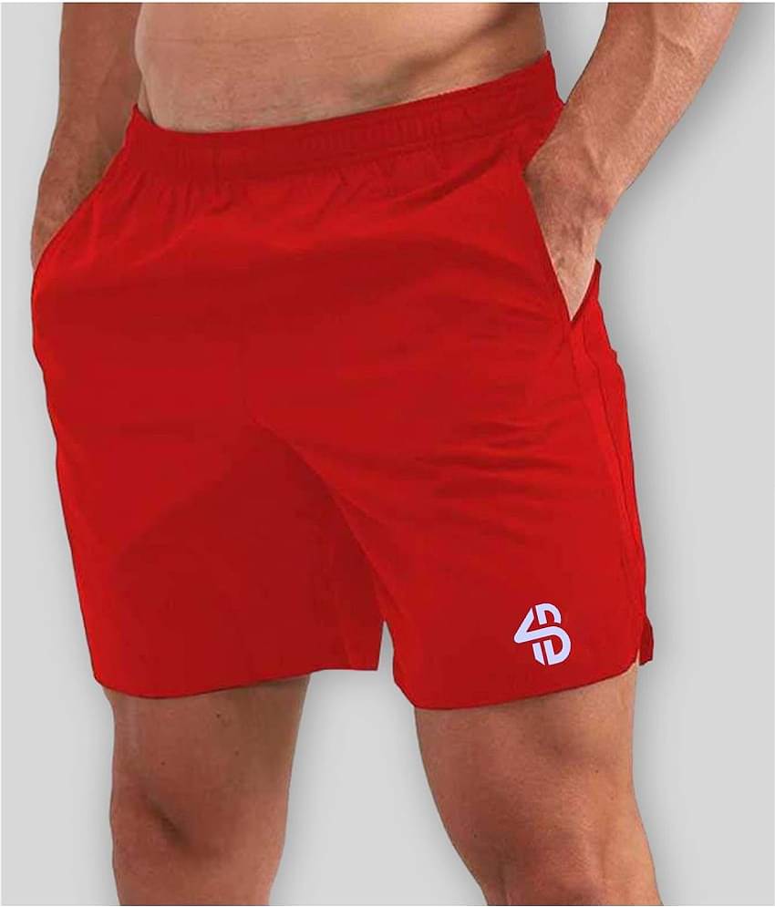 Forbro Red Polyester Lycra Men's Football Shorts ( Pack of 1 )