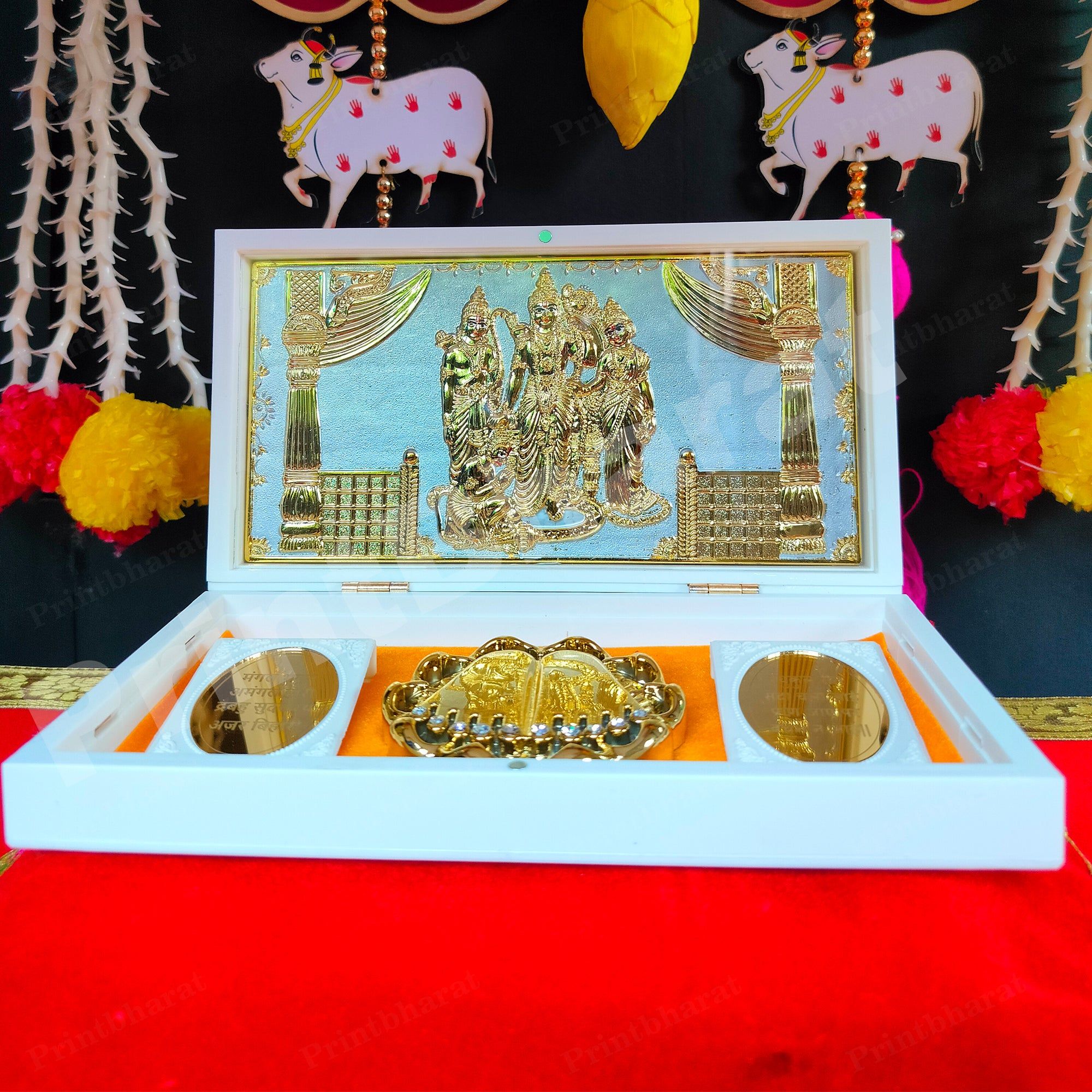 Ram Darbar White Pocket Temple (24 Karat Gold Coated)-White Ram Darbar
