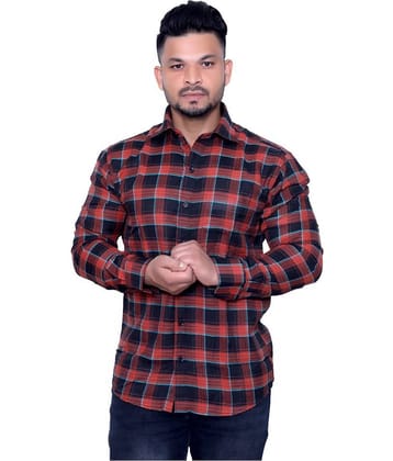 Aish N Ridh Cotton Regular Fit Checks Men's Casual Shirt - Red ( Pack of 1 )