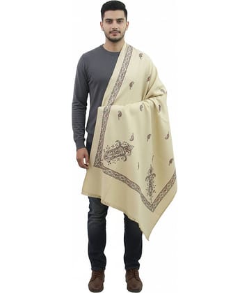 Vrinde Cream Woolen Men's Shawls ( Pack of 1 )