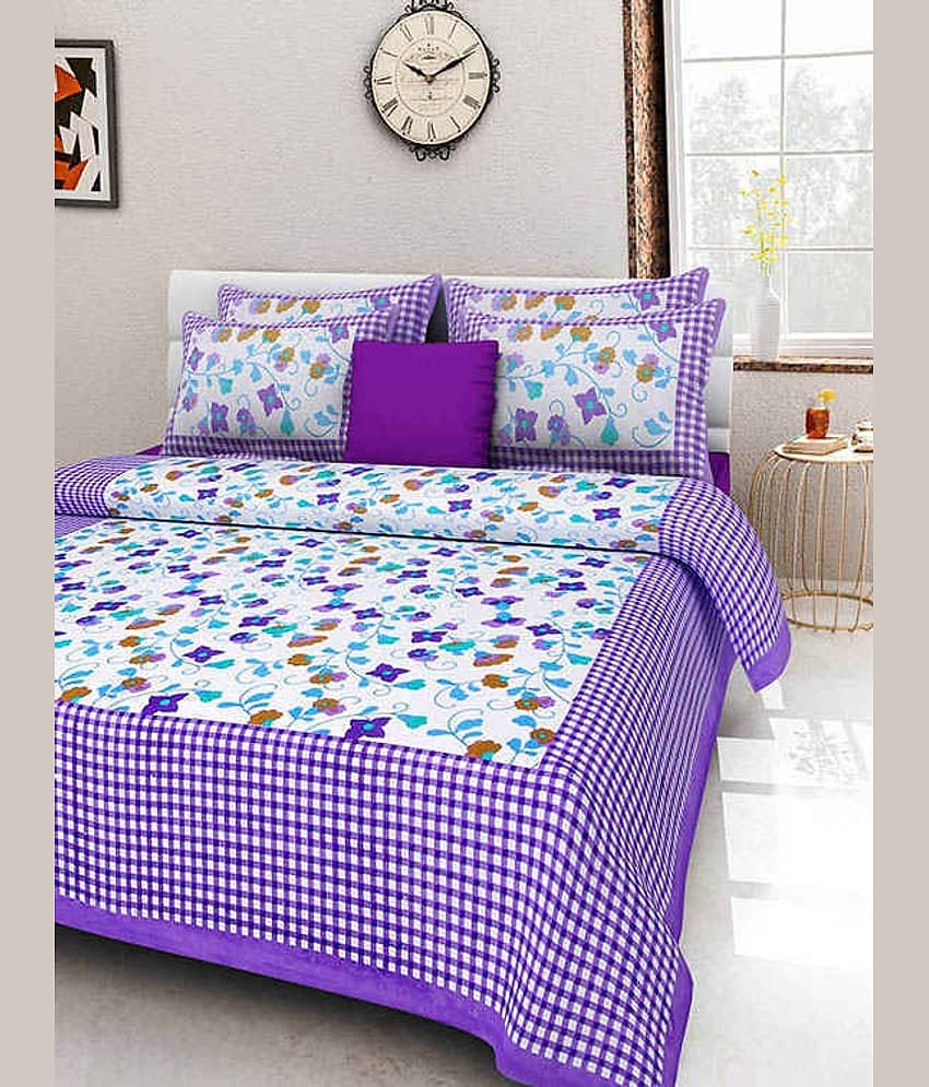 PETROSOLY Cotton 1 Double Bedsheet with 2 Pillow Covers ( White )