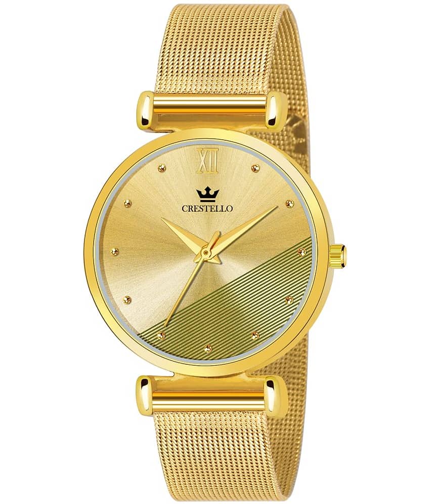 Crestello - Gold Metal Analog Womens Watch