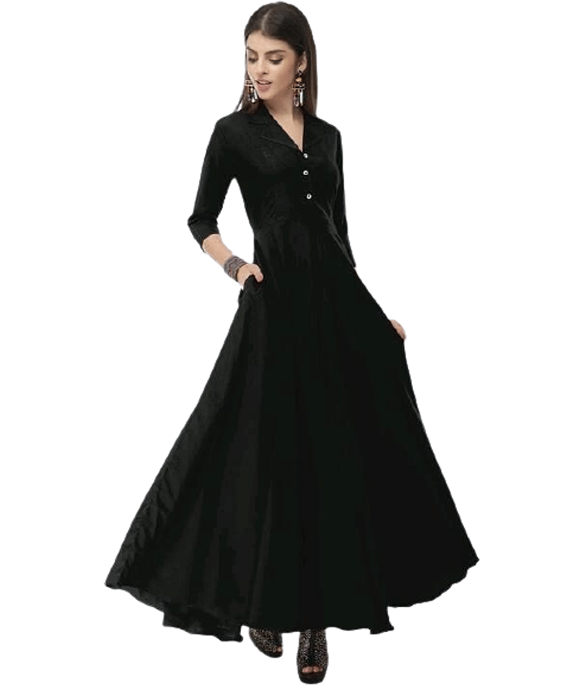TOGZZ Women Crepe A-line Dress ( Black )
