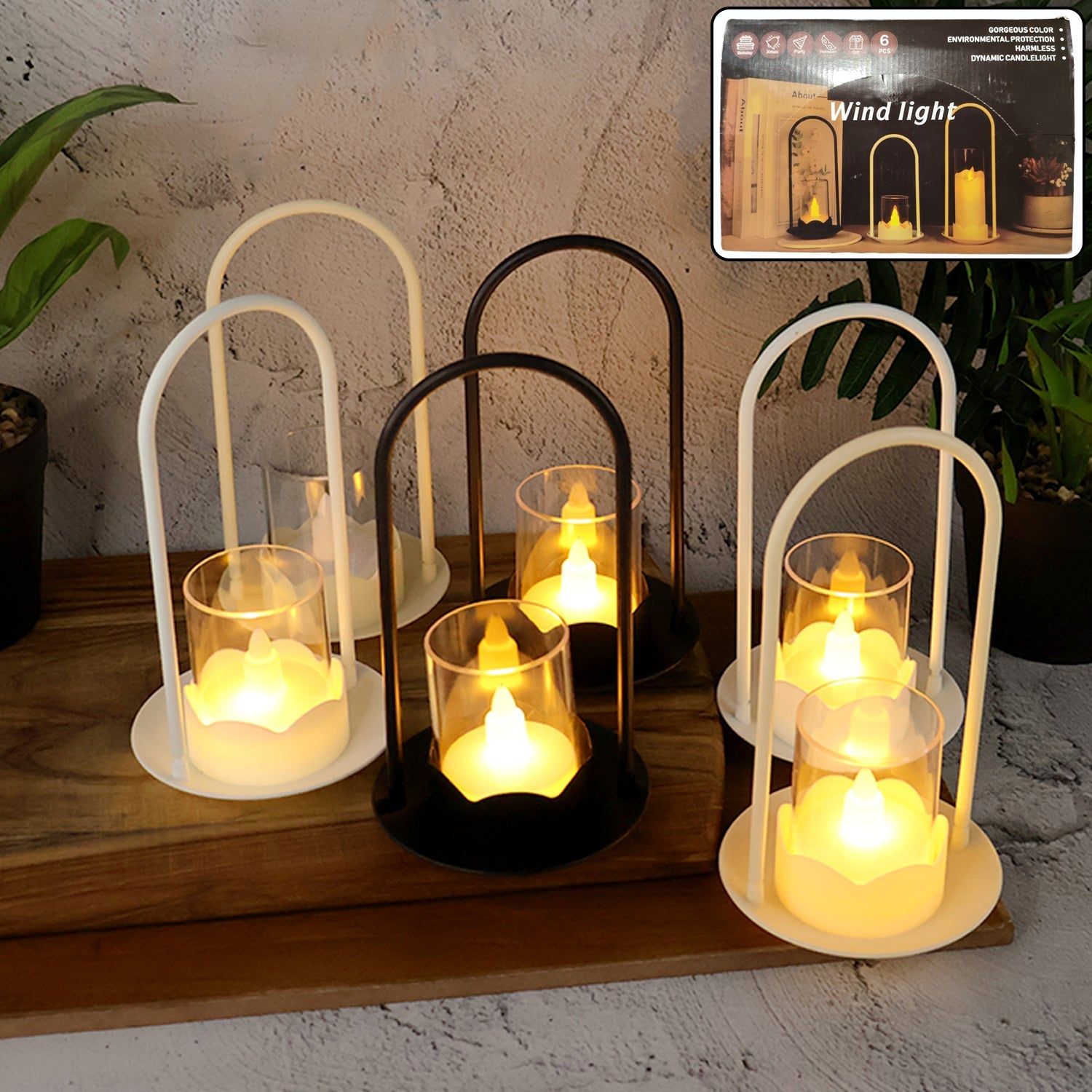 Decorative Wind Light Style Plastic Flameless LED Candles (6 Pc)