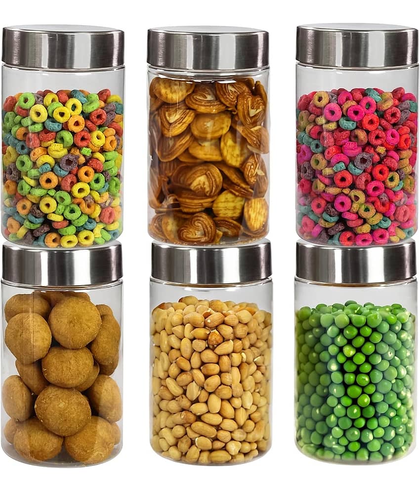 PearlPet PlusJar-6Pcs-1400ml Plastic Transparent Multi-Purpose Container ( Set of 6 )