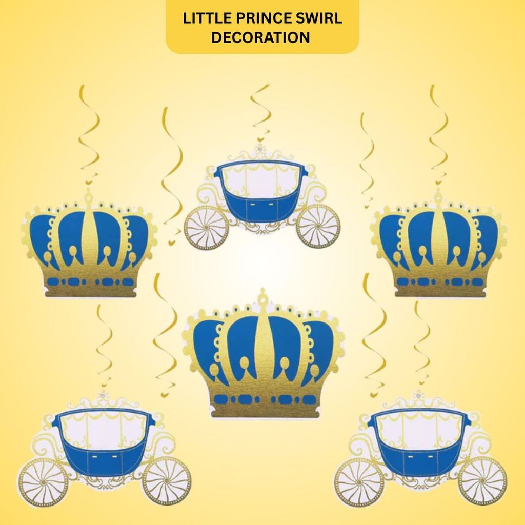 Little Prince Swirl Decoration - 12PC - Party and Festive Needs | Buy online on ZillyBuy