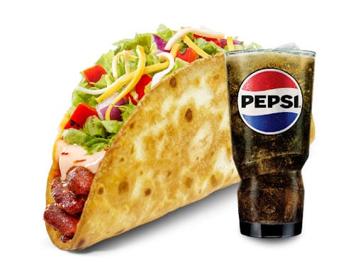 Crunchy Wheat Taco Pinto Bean + Pepsi Regular