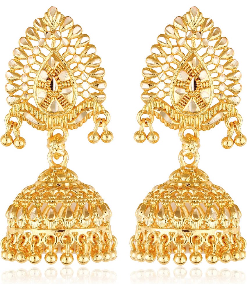 Vighnaharta South Screw back alloy Gold plated Jhumki, Jhumka, Jhumkas, Jhumki Earring for Women and Girls[VFJ1487ERG]