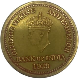 Vintage 5 Rupee 1939 King George VI & Deer Coin