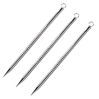 Elecsera Stainless Steel Blackhead Remover Needle Three Pointed Tip (Pack Of 3)