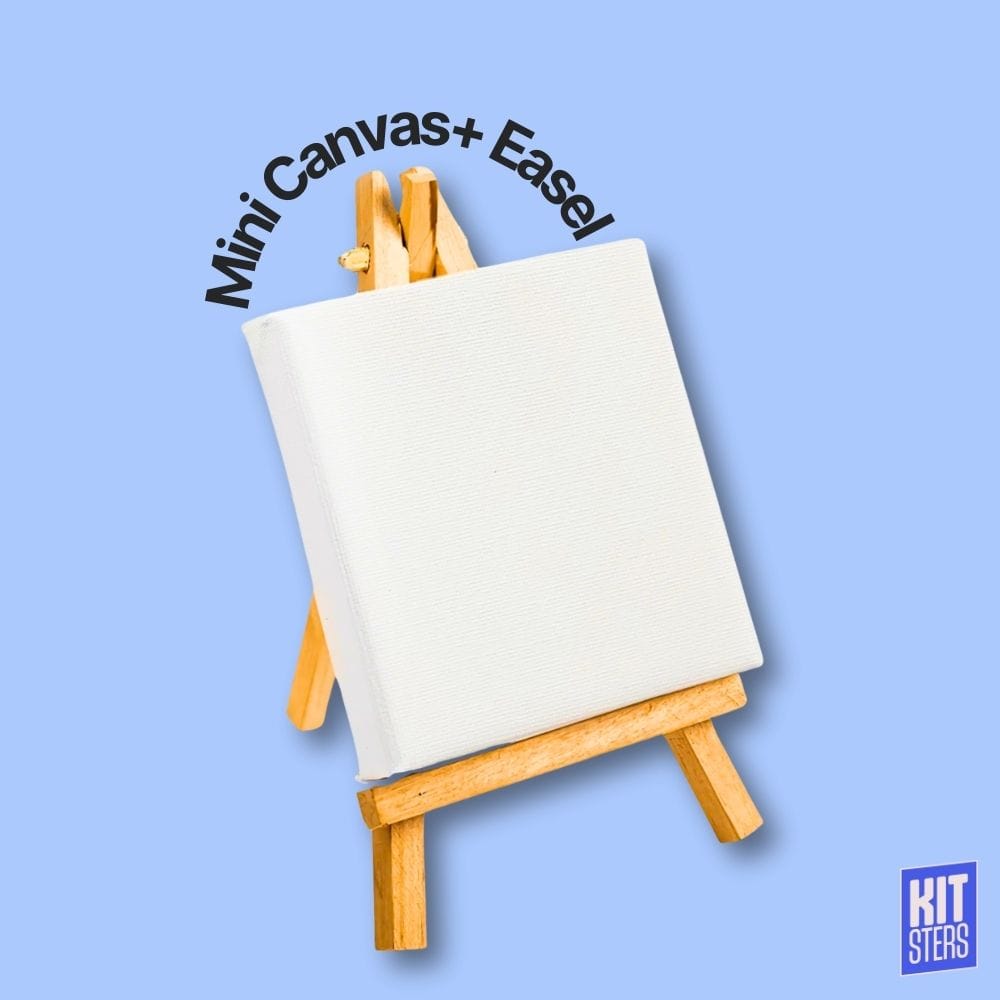 Mini Canvas With Wooden Easel-1