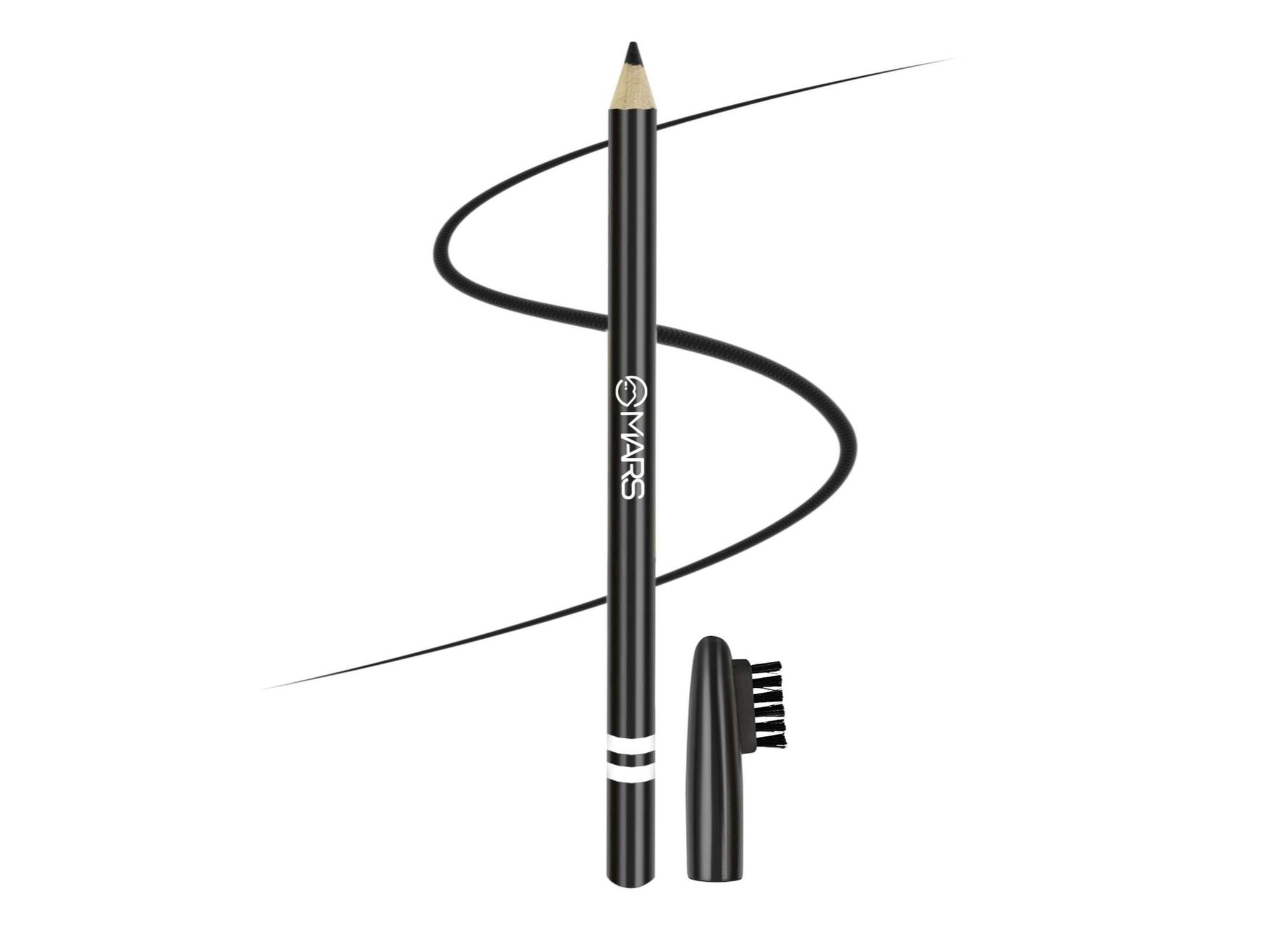 MARS Eyebrow Pencil With Spoolie, Long Lasting & Smudge Proof, High Pigmented Eyebrow Pencil 1.2 gm - Black