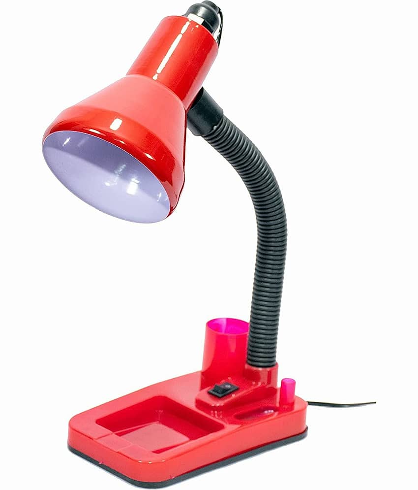 SPARKWORLD Red Study Table Lamp ( Pack of 1 )