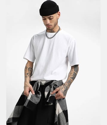 Veirdo Pack of 1 100% Cotton Oversized Fit Men's T-Shirt ( White )
