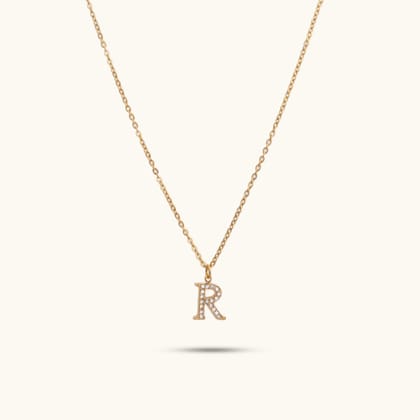 Dainty Initials Necklace - 18K Gold Plated-A