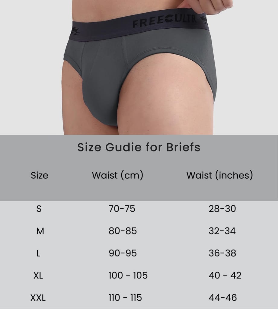 FREECULTR Men's Underwear Anti Bacterial Micromodal Airsoft Brief - Non Itch No Chaffing Sweat Proof Pack of 1-Ash Grey