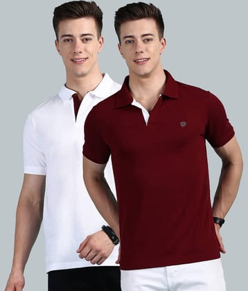 Lux Cozi - Red Cotton Regular Fit Men's Polo T Shirt ( Pack of 2 )
