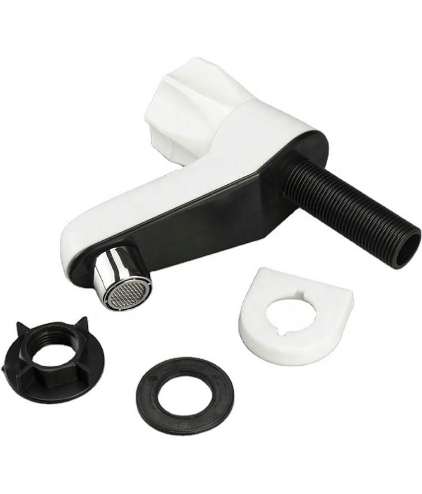 Bathfax PVC Pillar Cock Tap for Wash Basin (Pack of 1) Plastic (ABS) Bathroom Tap (Bib Cock)