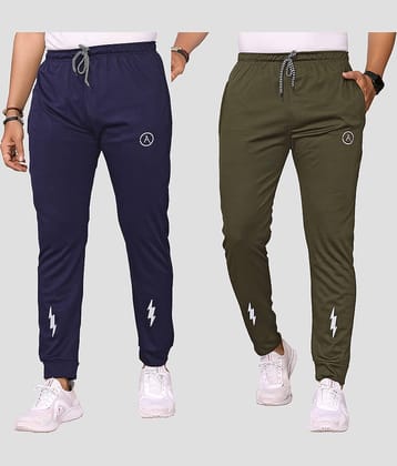 Anand Multicolor Lycra Men's Joggers ( Pack of 2 )