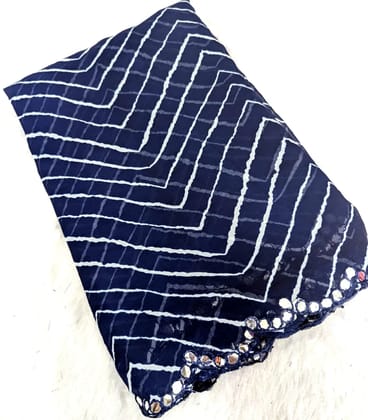 georgette Mirror abla lace with cut work