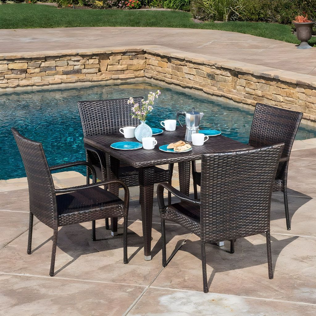 Latest Home - - and - - Decor MJA FURNITURE Patio Outdoor Dining Table Set 4 Seater, Rattan Wick Latest Home - - and - - Decor MJA FURNITURE Patio Outdoor Dining Table Set 4 Seater, Rattan Wick
