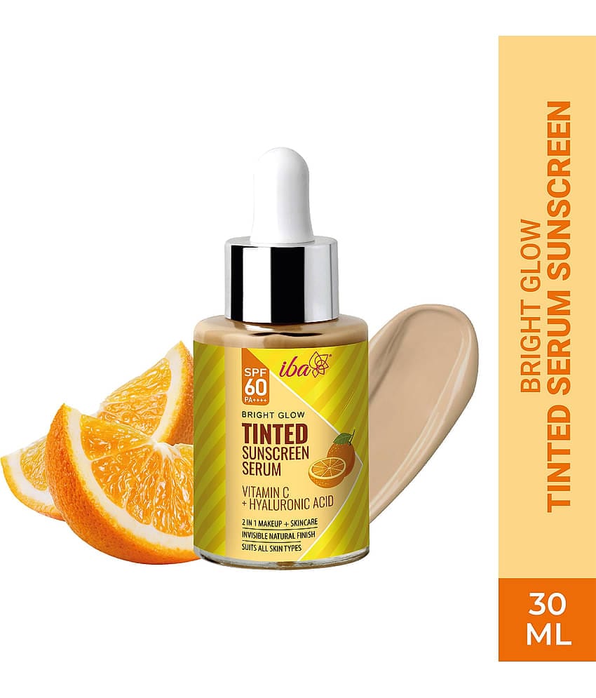 Iba Bright Glow Tinted Sunscreen Serum for All Skin Types SPF 60 PA++++, 30ml, (Pack of 1)