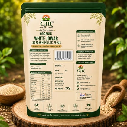Organic White Jowar Flour - Gluten Free