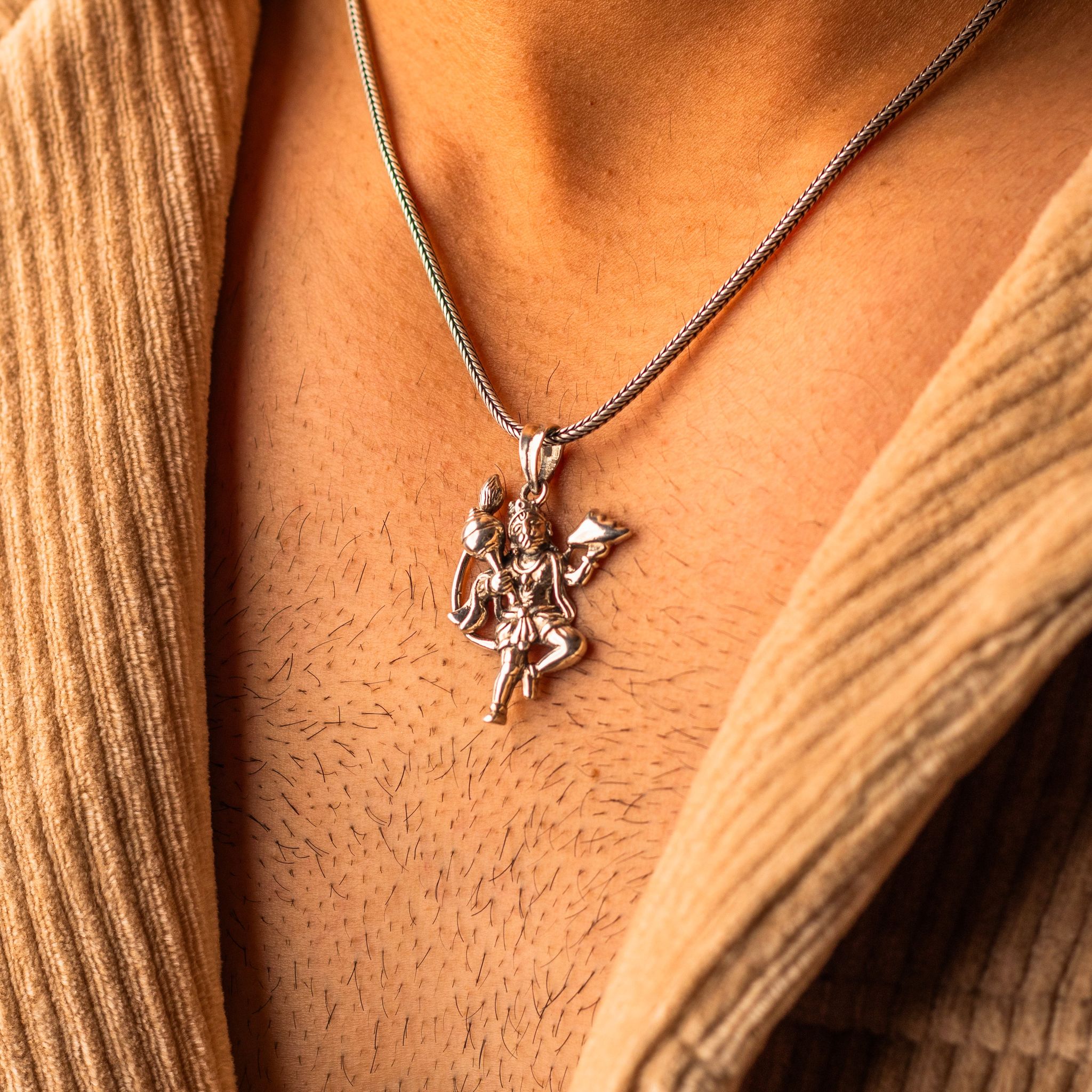 925 sterling silver customized vintage style Lord Hanuman/BajaranBali Pendant, amazing design stunning pendant unisex gifting jewelry ssp433-Pendant & 22'' chain