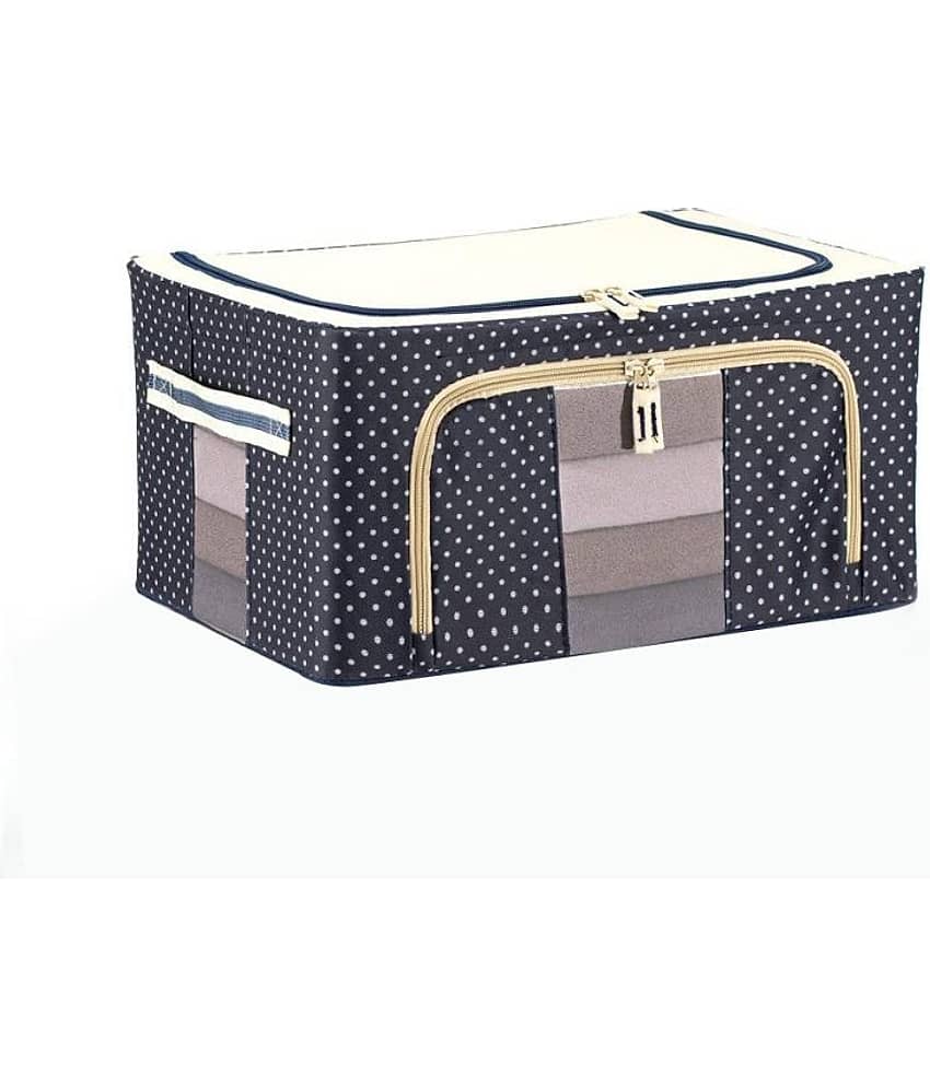 PrettyKrafts Fabric Foldable Under Bed Storage Box Steel Frame Transparent View Collapsible Wardrobe Storage Organizer Bag Mix Color
