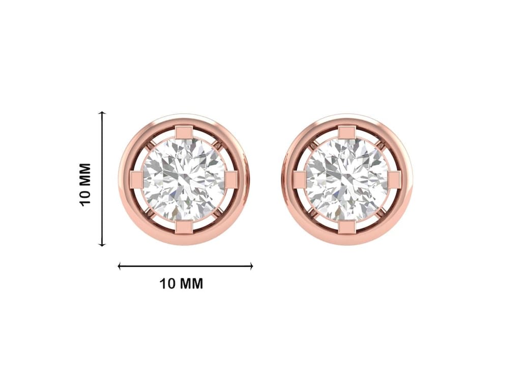Gold Aureole Round Ear Studs