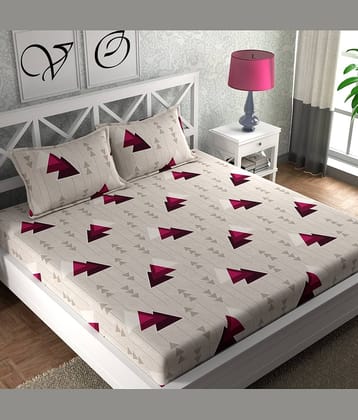 CG HOMES Microfiber 1 Double Bedsheet with 2 Pillow Covers ( Grey )