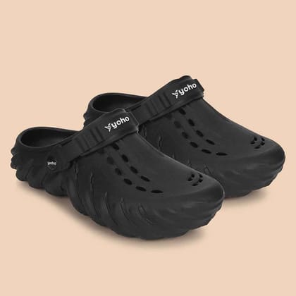 Wavy Clogs for Men-Classic Black / 6