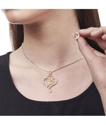 PUJVI - Silver Pendant set ( Pack of 2 )