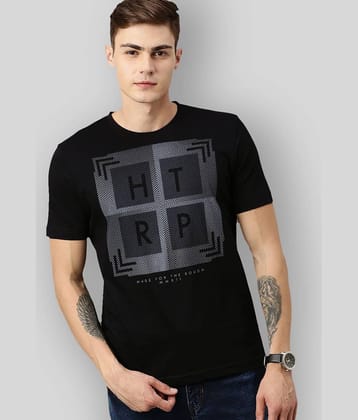 Huetrap Pack of 1 Cotton Regular Fit Men's T-Shirt ( Black )