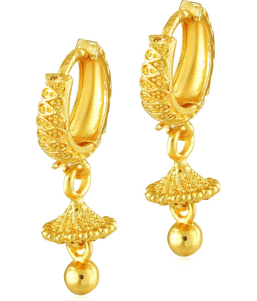 Vighnaharta - Golden Bali Earrings ( Pack of 1 )