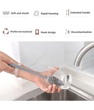 purple dust Straw Brush Bottle Cleaning Brushes