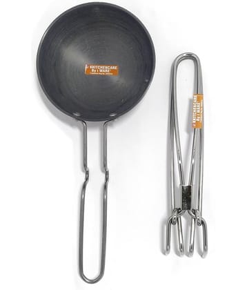 iWARE PKDTADKA Non-Stick Stainless Steel Tadka Pan Heavy Bottom without Lid 12 cm Diameter 0.5 Ltr