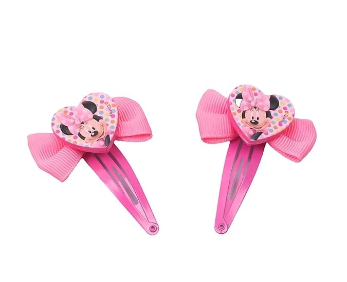 Li'l Diva Minnie Mouse Hair Clips - 2 In Pink Color For Girls 3 Years And Above
