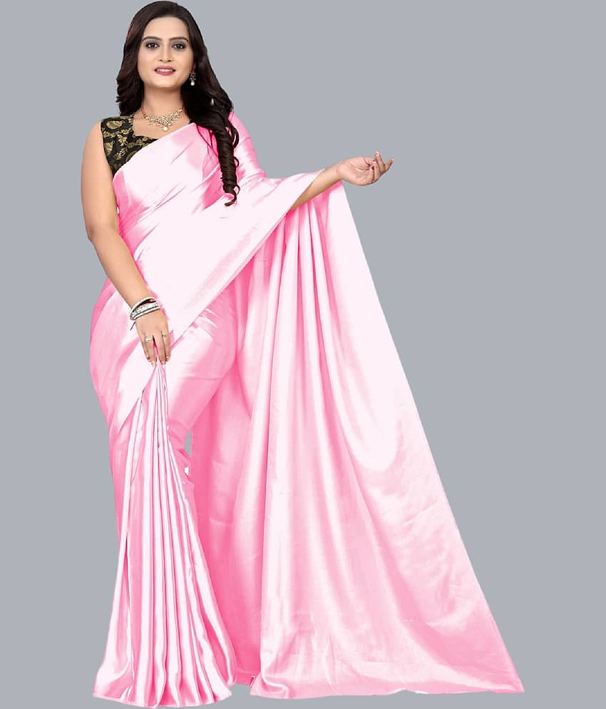 Lady Shopi Banarasi Silk Embellished Saree With Unstitched Blouse Piece ( Rani )