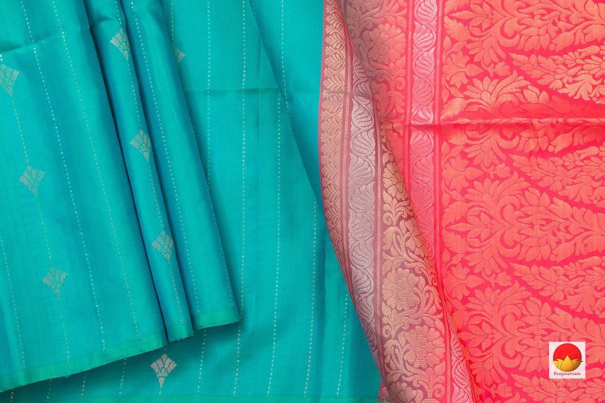Turquoise Blue Handwoven Soft Silk Saree Pure Silk For Festive Wear PV RSP 120