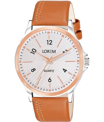 Lorem Tan Leather Analog Men's Watch