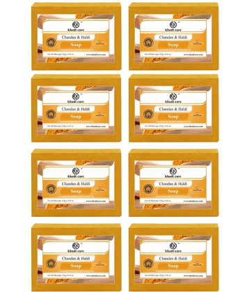 Khadi Care Herbal Chandan Haldi Soap (125g Each) Pack of 8