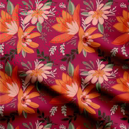 Saffron Safari Georgette Fabric