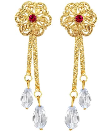 Vighnaharta Golden Drop Earrings ( Pack of 1 )