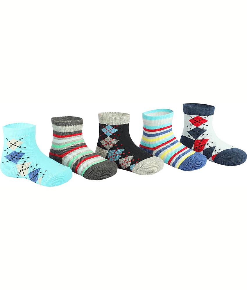 PRIMESOX Pack of 5 Baby Boys Cotton Full Length Socks ( Multocolor 1 )