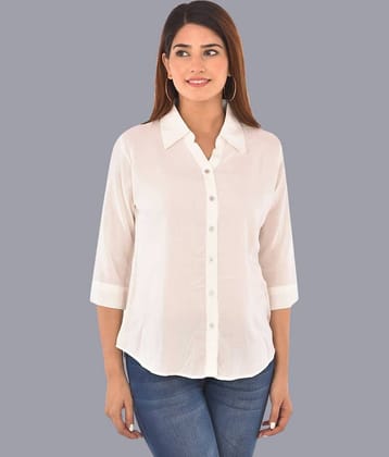 FABISHO Women Solid Rayon Shirt ( White )