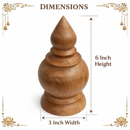 Unpolished Wooden Temple Kalash for Top � 3 Inch Width � 6 Inch Height � Big Size � Handcrafted Pooja Mandir Kalash for Home � Mandir Kalash Top � ??? Unpolished Wooden Temple Kalash for Top � 3 Inch Width � 6 Inch Height � Big Size � Handcrafted Pooja Mandir Kalash for Home � Mandir Kalash Top � ???