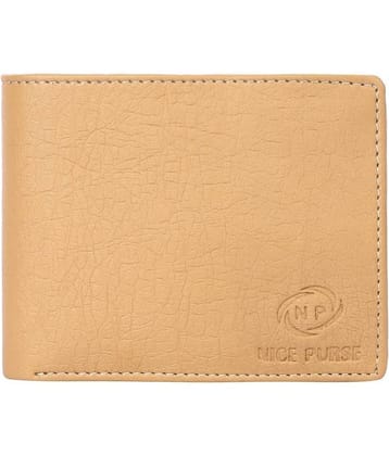 Nice Purse - Beige PU Men's Two Fold Wallet,Regular Wallet,Travel Wallet ( Pack of 1 )