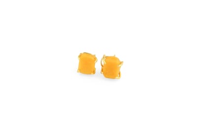 Uncut Yellow Jasper Studs